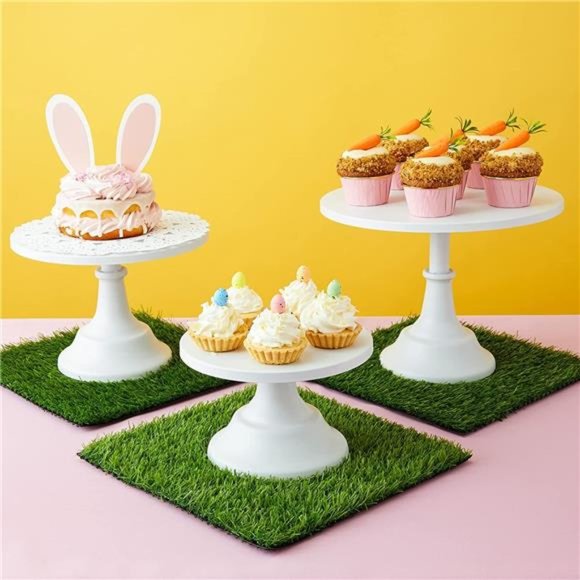 4 Pack Artificial Grass Mat Squares, 12x12 Fake Turf Tiles for Balcony, Patio - Picture 2 of 6